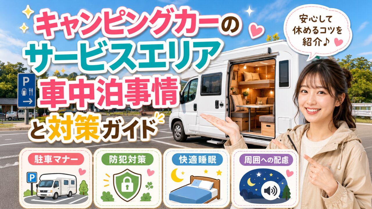 キャンピングカーのサービスエリア車中泊事情と対策ガイド