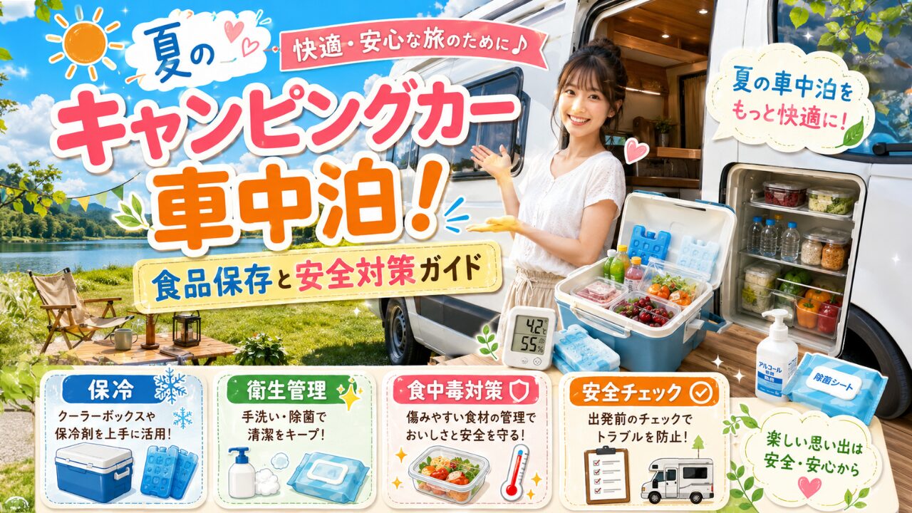 夏のキャンピングカー車中泊！食品保存と安全対策ガイド