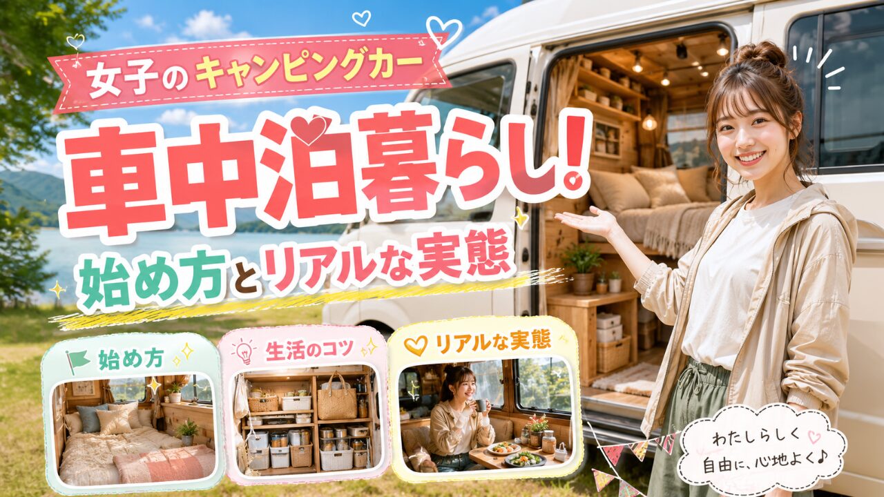 女子のキャンピングカー車中泊暮らし！始め方とリアルな実態
