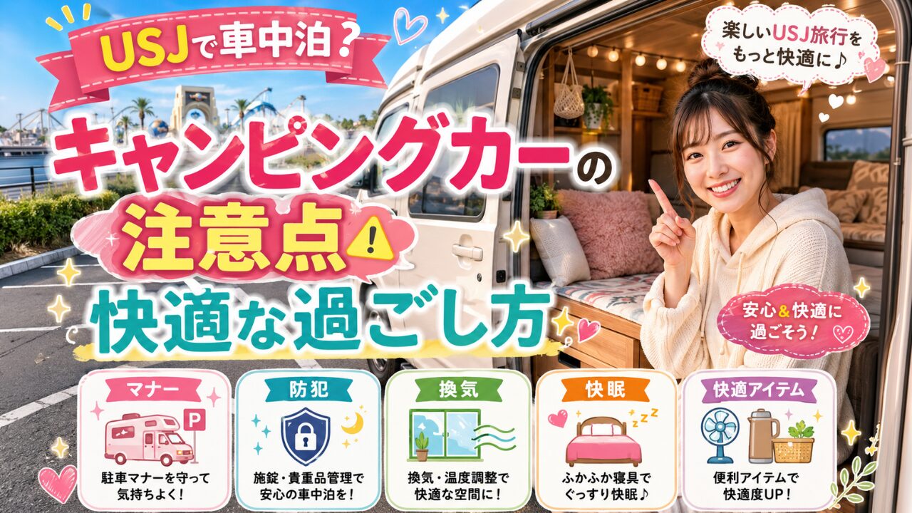 USJの車中泊にキャンピングカーを使う注意点と快適な過ごし方