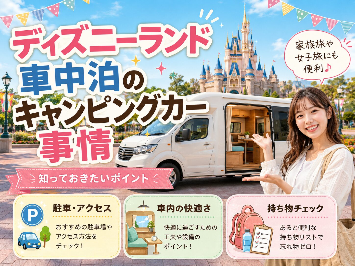 ディズニーランド車中泊のキャンピングカー事情