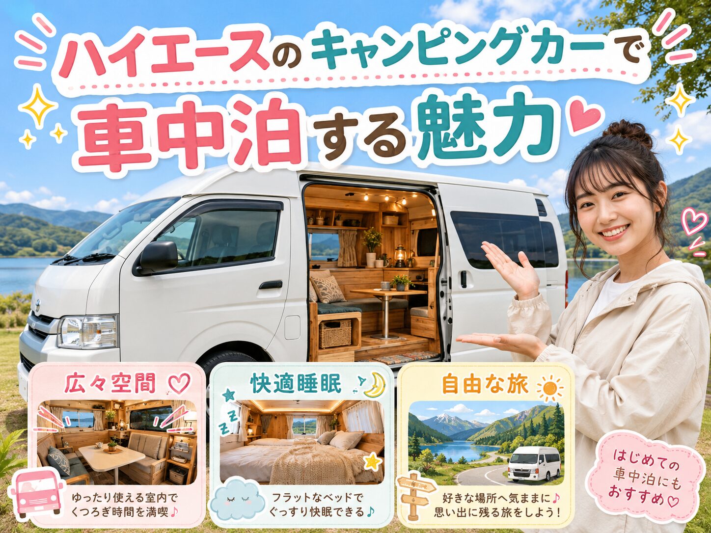 ハイエースのキャンピングカーで車中泊する魅力