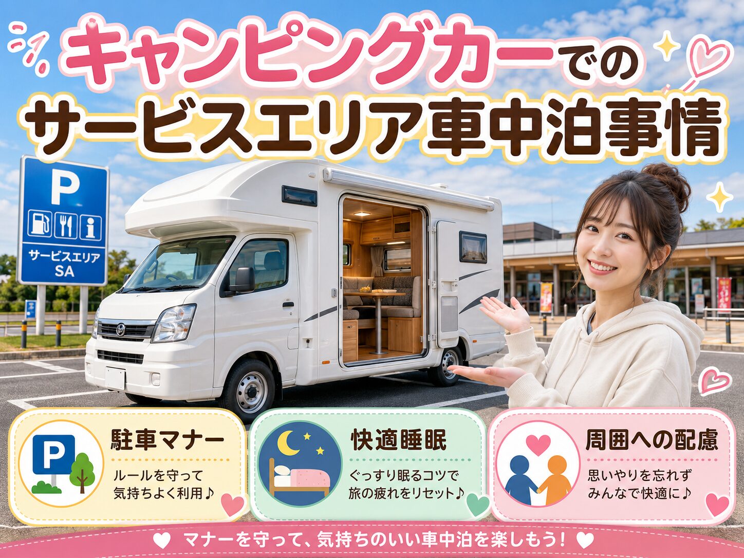 キャンピングカーでのサービスエリア車中泊事情