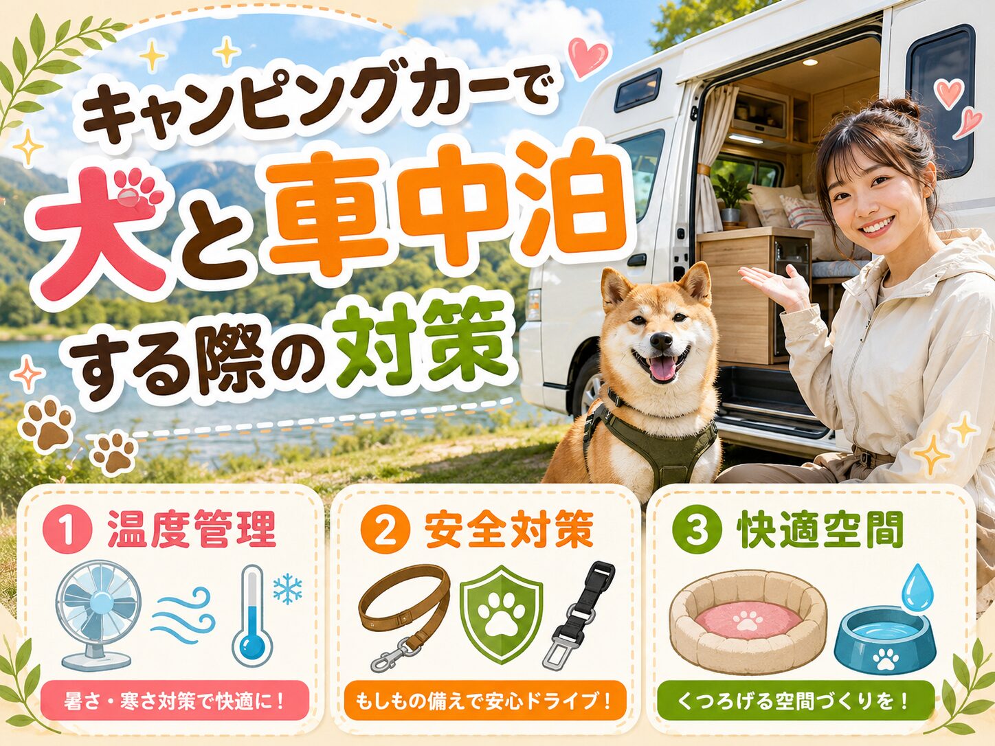 キャンピングカーで犬と車中泊する際の対策