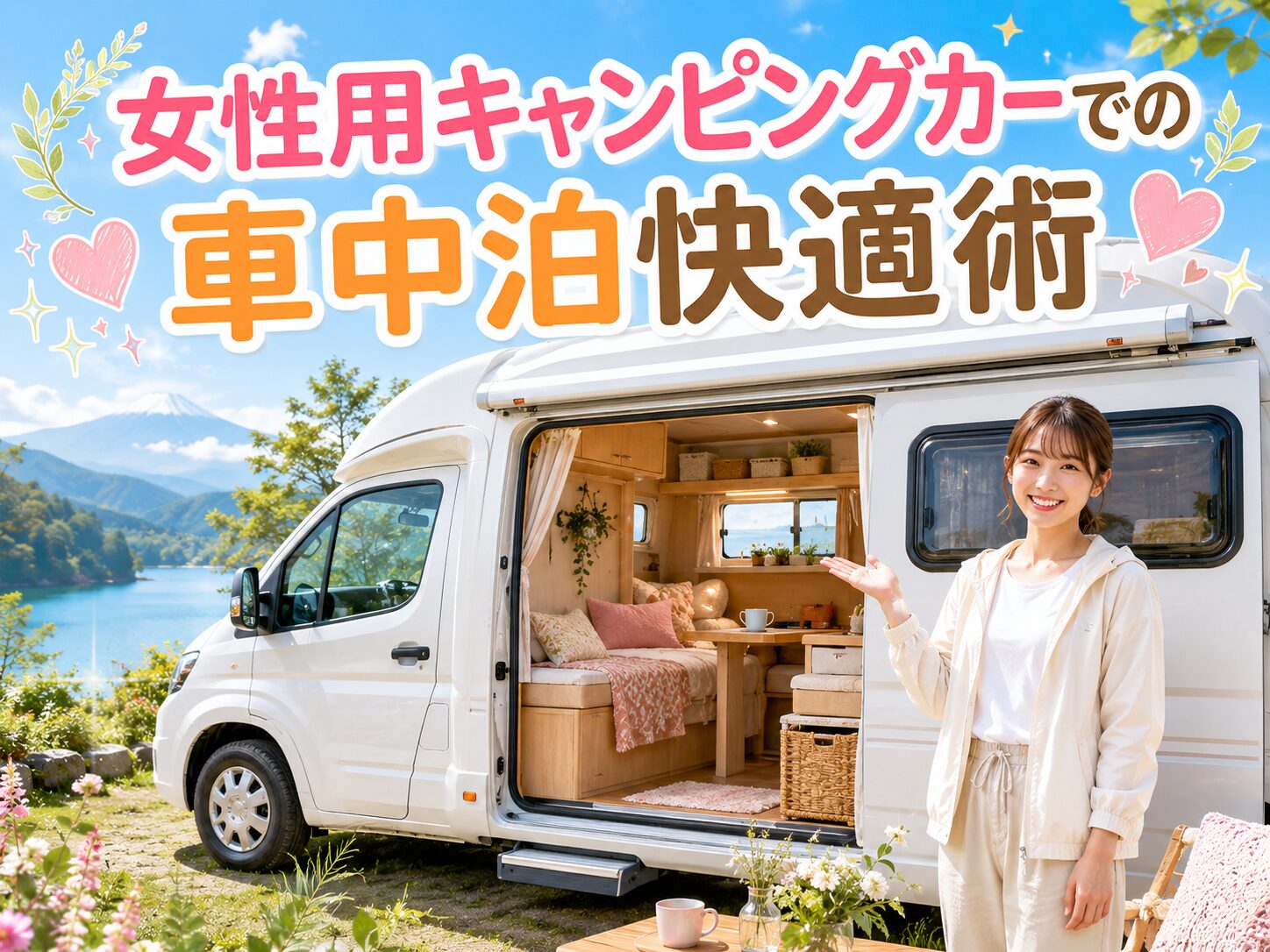 女性用キャンピングカーでの車中泊快適術
