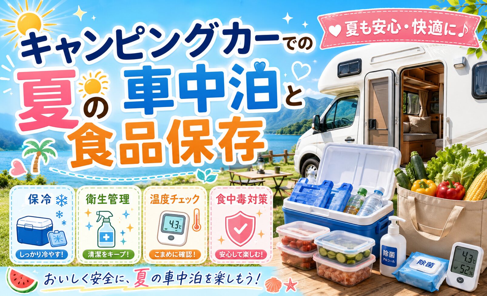キャンピングカーでの夏の車中泊と食品保存