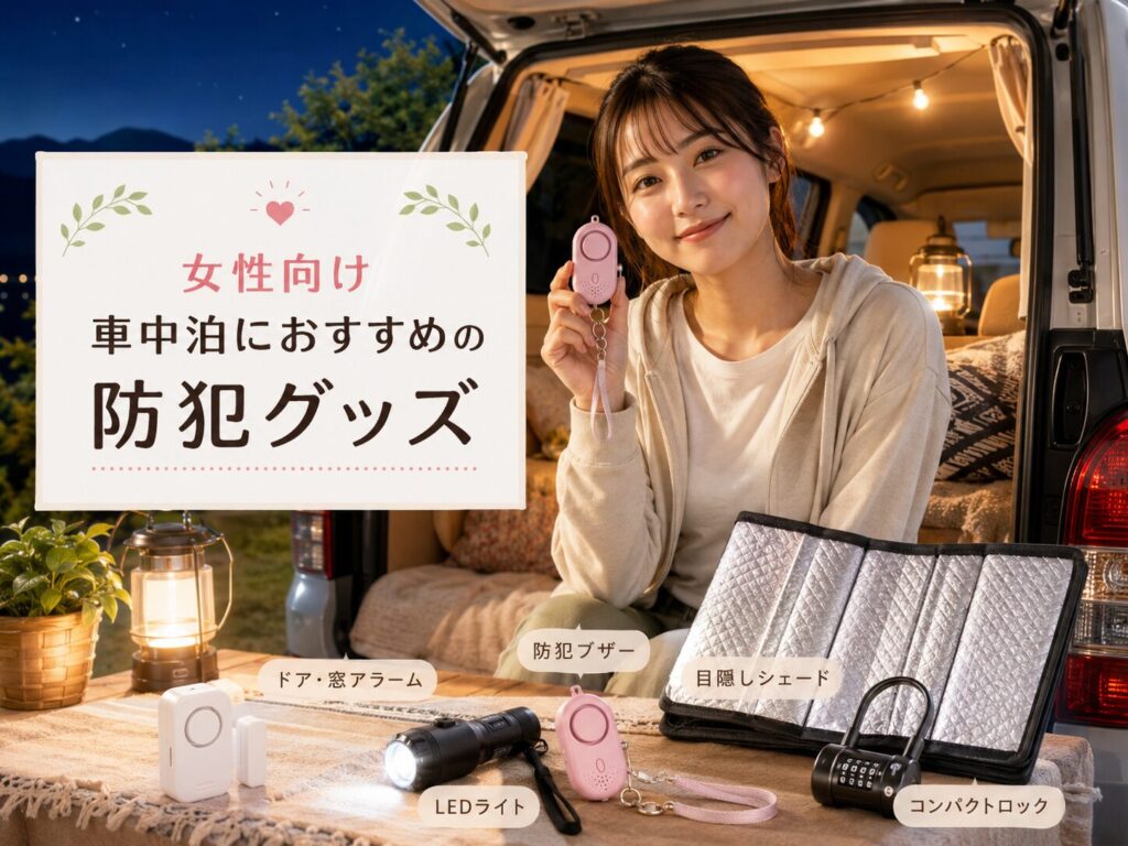 女性向けの車中泊におすすめの防犯グッズ
