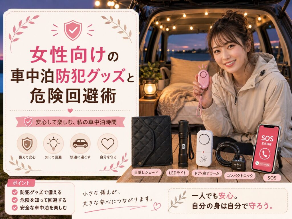 女性向けの車中泊防犯グッズと危険回避術