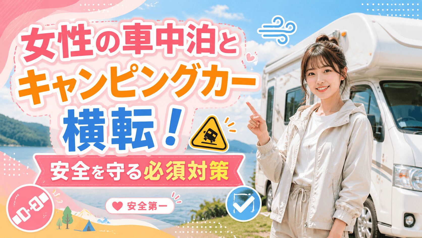 女性の車中泊とキャンピングカー横転！安全を守る必須対策